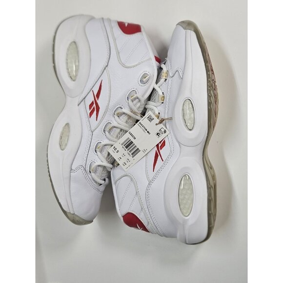 Reebok Question Mid Unisex Shoes White/Vector Red Size‎ Men\'s 10.5 Women\'s 12 main image 4
